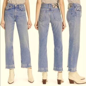 Rag & Bone Ruth Super High-Rise Straight Leg Size 28 Zipper Closure Medium Wash